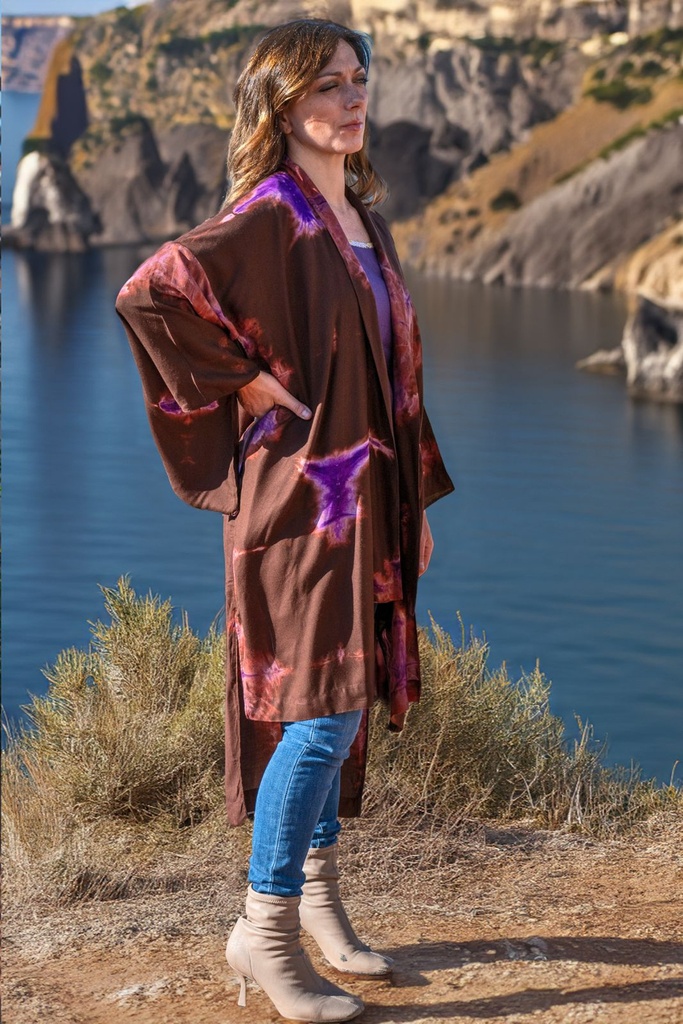 kimono karis viola marrone