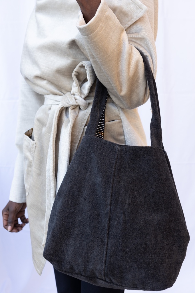 TaWax Bag in velluto color cammello scuro